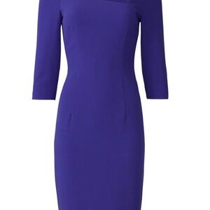 Black Halo Royal Blue Long Sleeve Dress
